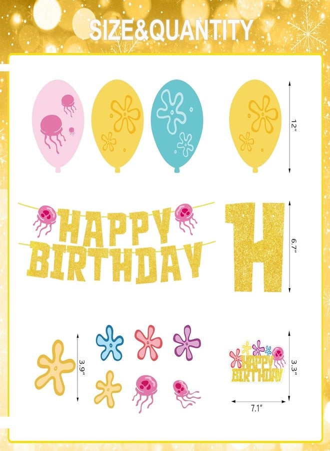 Vozekrod 32pcs Ocean Themed Birthday Party Decorations - Cute Sea Creature Banner, Balloons,Cake Cupcake Toppers - Under the Sea Party Supplies for Kids Birthday, Baby Shower - Image 3